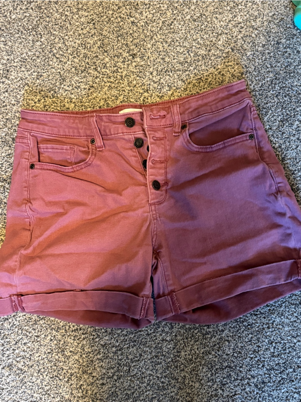Sonoma Rose-Mauve Button-Front Jean Shorts